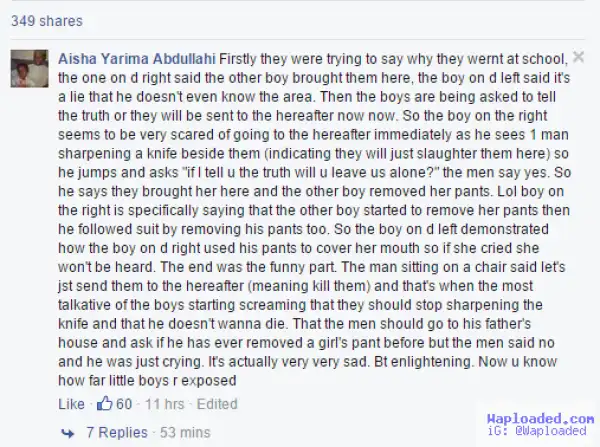 Shocking!!! See How Nigerian Boys Below 10 Narrating How They Planned to ‘Rape& Kill’ a Girl [photos]